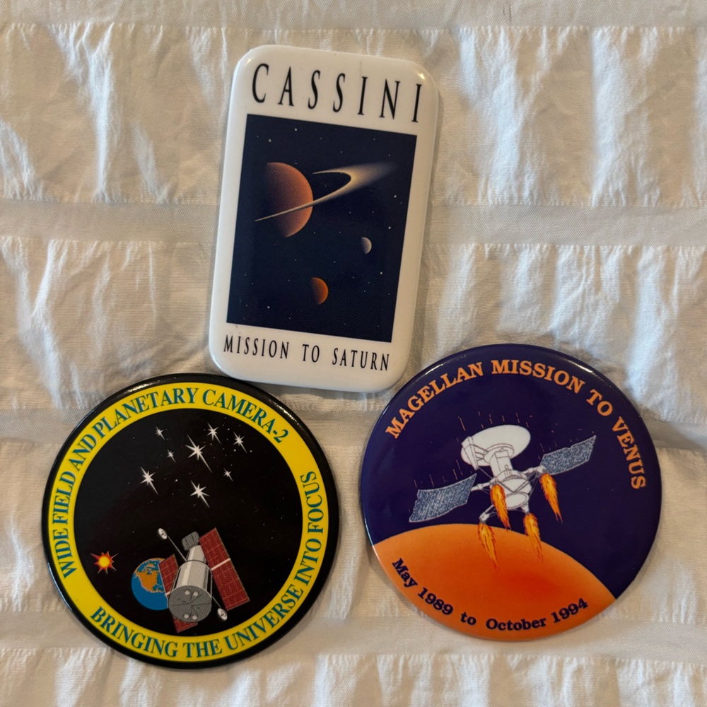 NASA Space Mission Pinback Button Lot Cassini Magellan Venus WFC2 Collectible